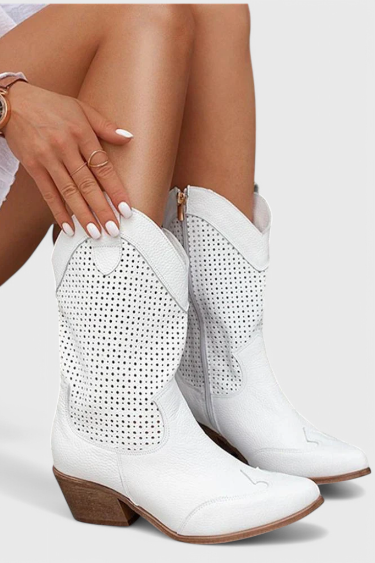 Botas Vaqueras Modernas para Mujer – Cremallera Lateral