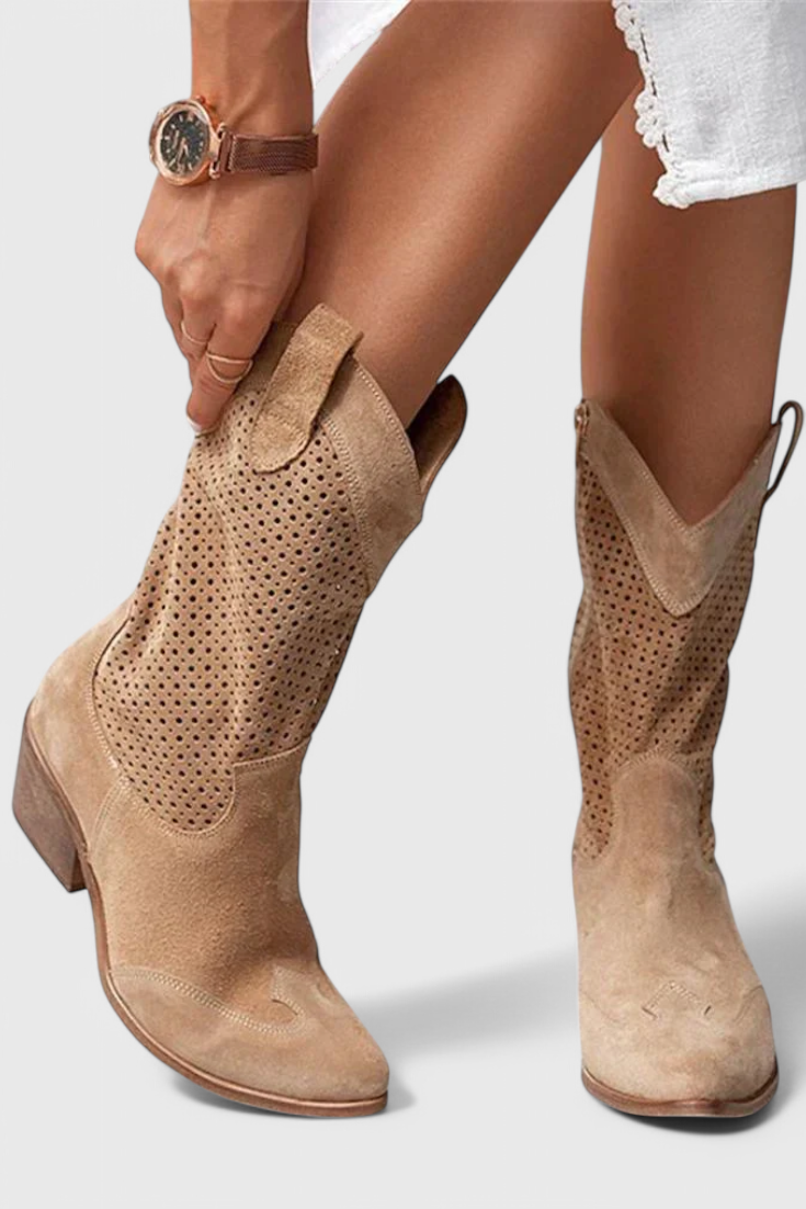 Botas Vaqueras Modernas para Mujer – Cremallera Lateral