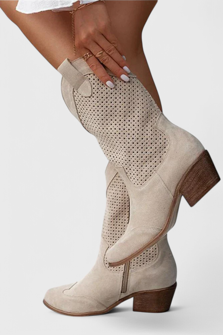 Botas Vaqueras Modernas para Mujer – Cremallera Lateral