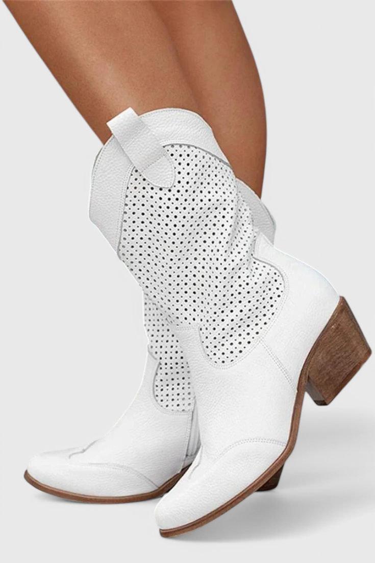 Botas Vaqueras Modernas para Mujer – Cremallera Lateral