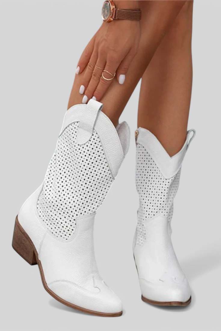 Botas Vaqueras Modernas para Mujer – Cremallera Lateral