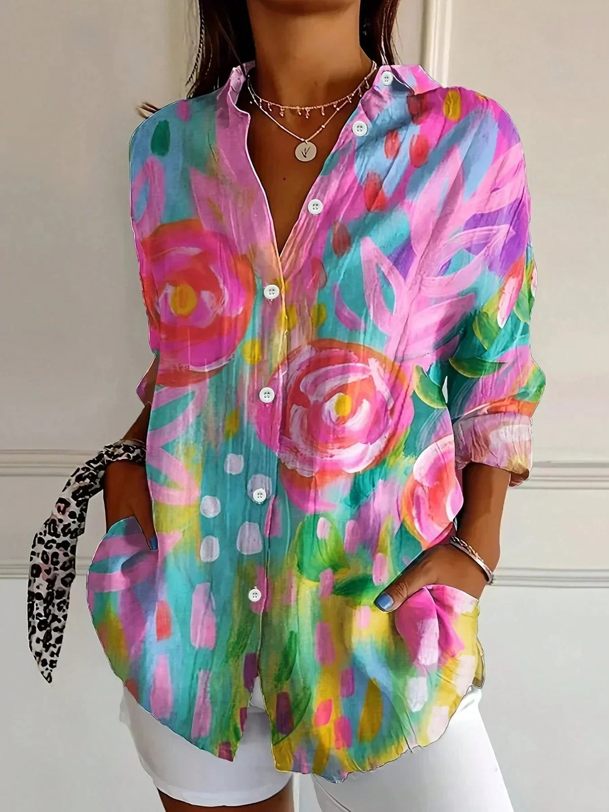 Blusa con Estampado Colorido para Mujer
