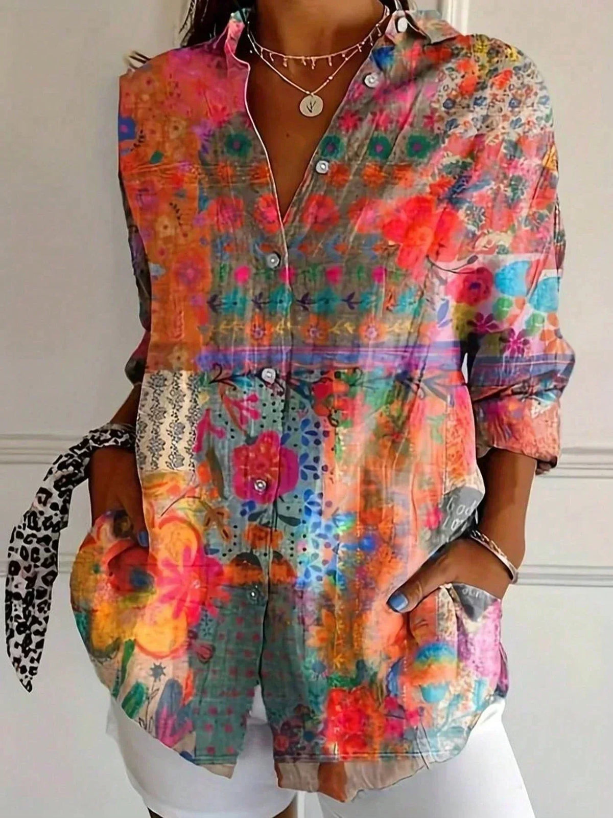 Blusa con Estampado Colorido para Mujer
