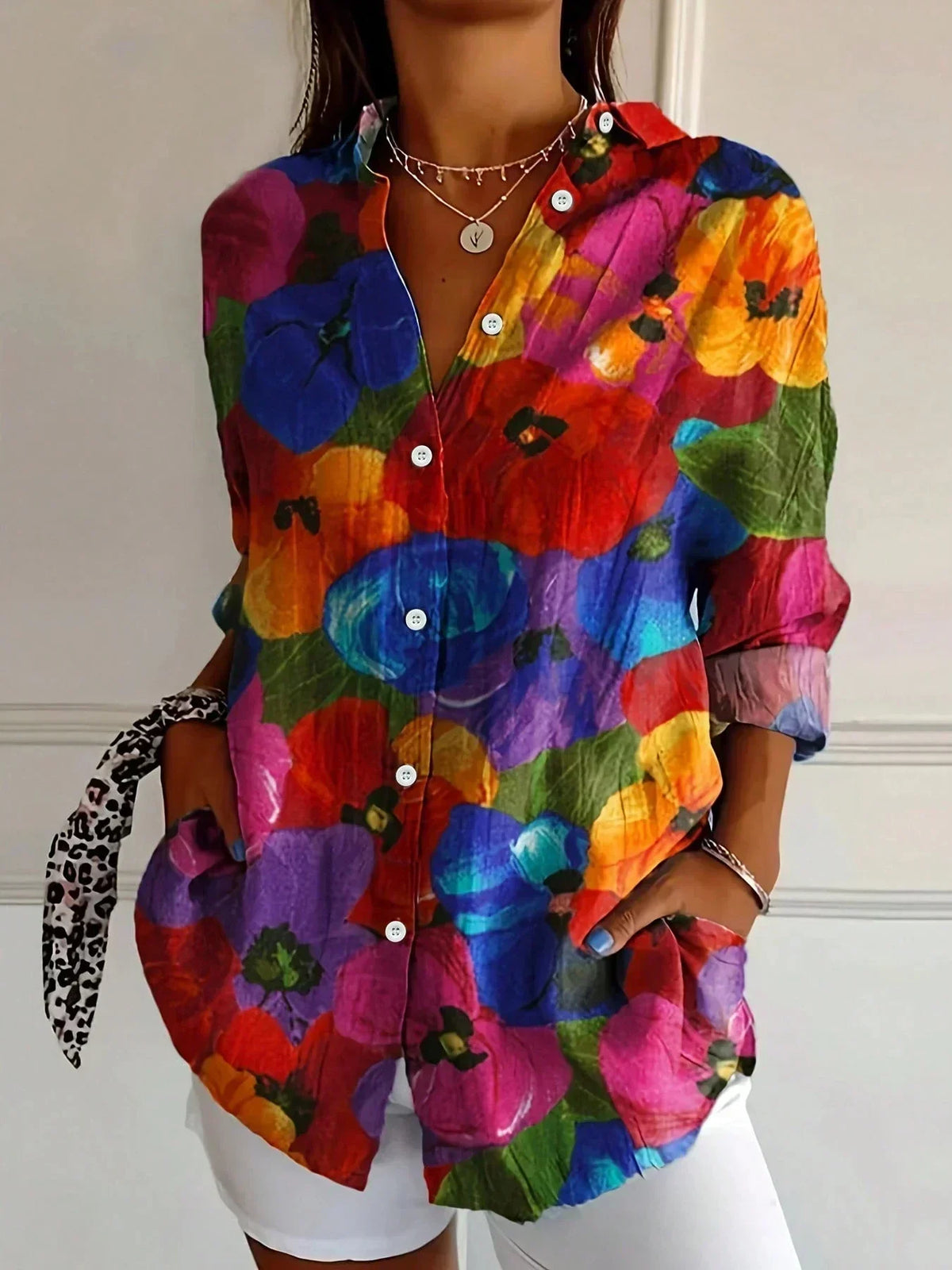 Blusa con Estampado Colorido para Mujer