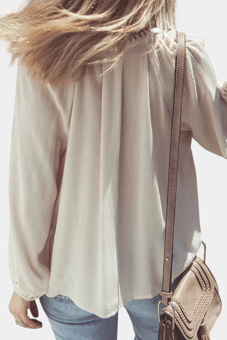 Blusa Fluida con Bordado Étnico para Mujer