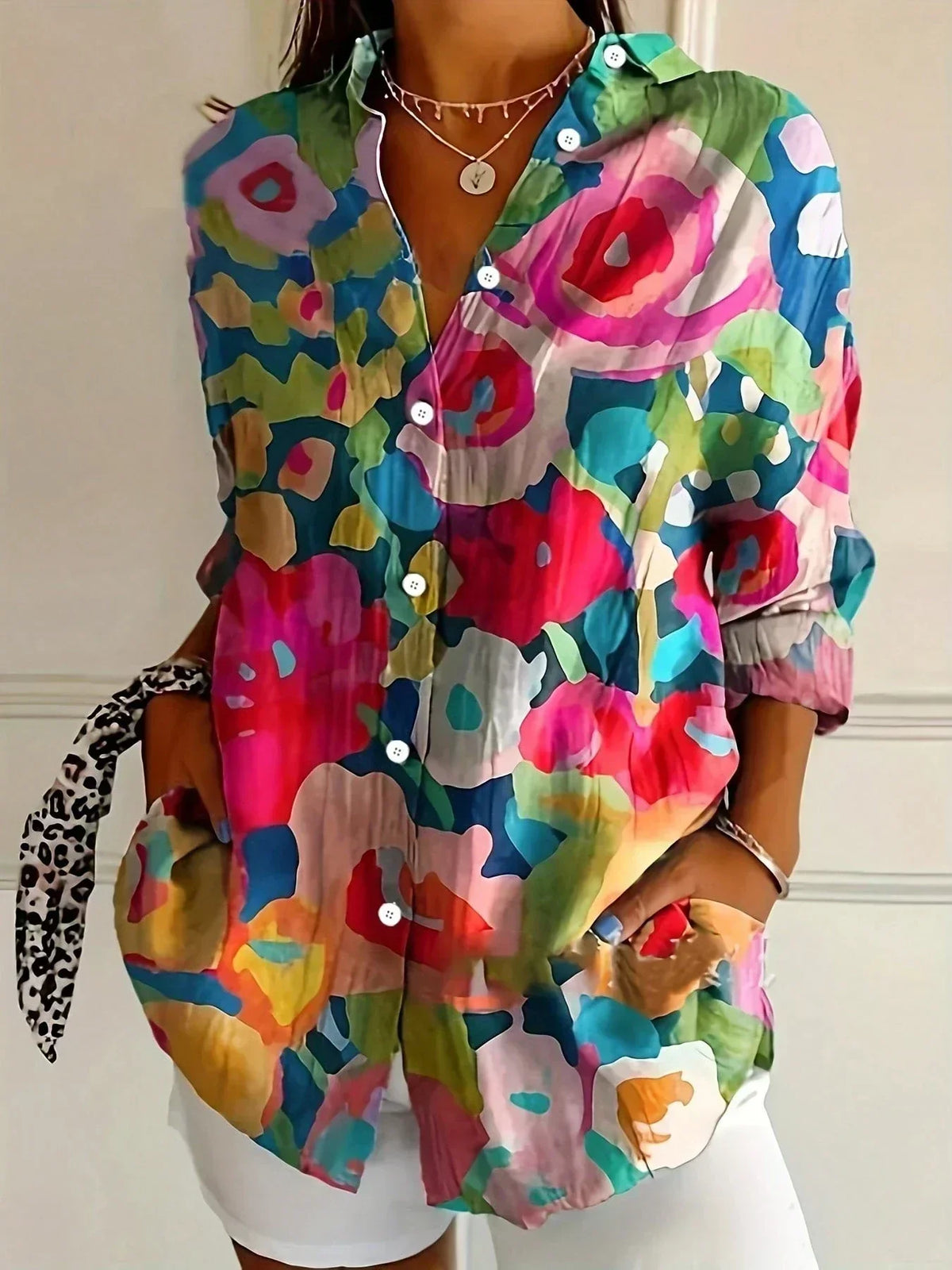 Blusa con Estampado Colorido para Mujer