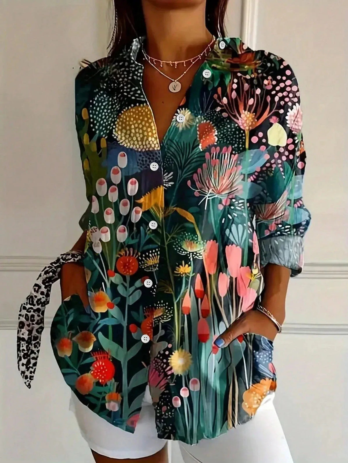 Blusa con Estampado Colorido para Mujer