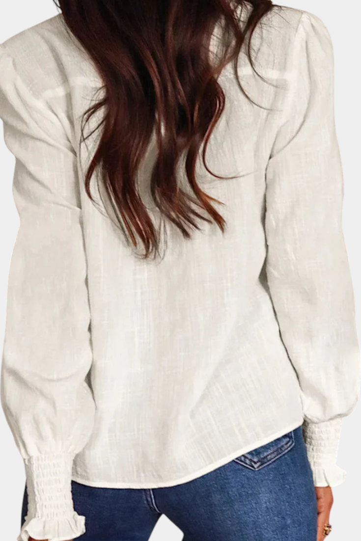 Blusa de Algodón con Bordado Floral para Mujer