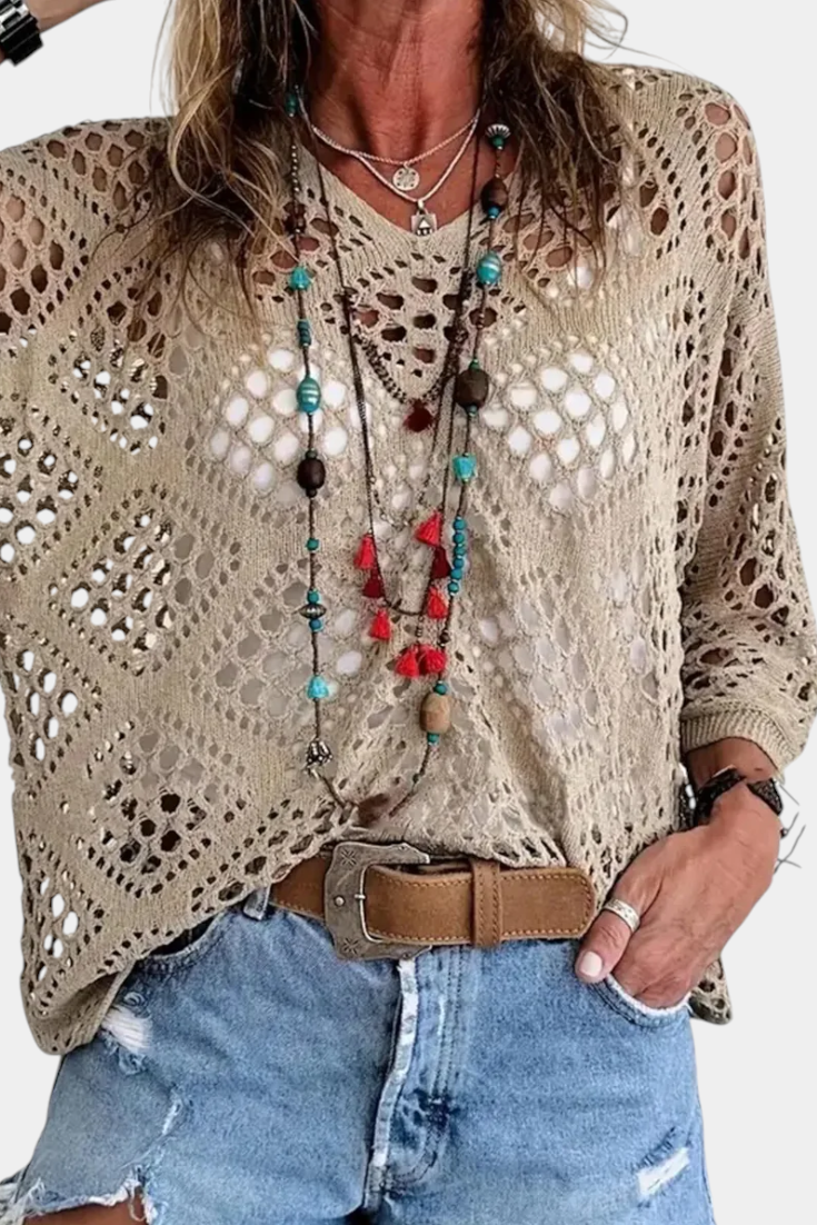 Blusa de Encaje para Mujer – Blanco