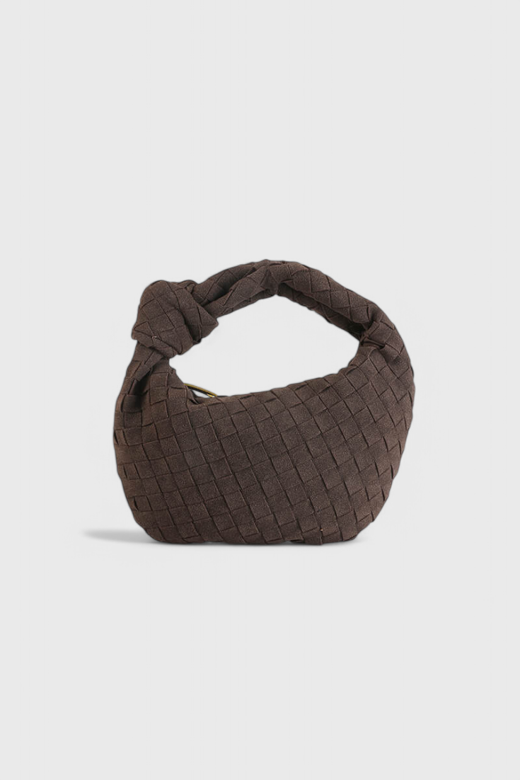 Bolso Mini de Ante Tejido para Mujer – Detalle de Nudo