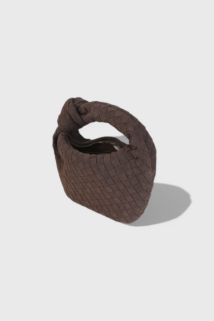Bolso Mini de Ante Tejido para Mujer – Detalle de Nudo