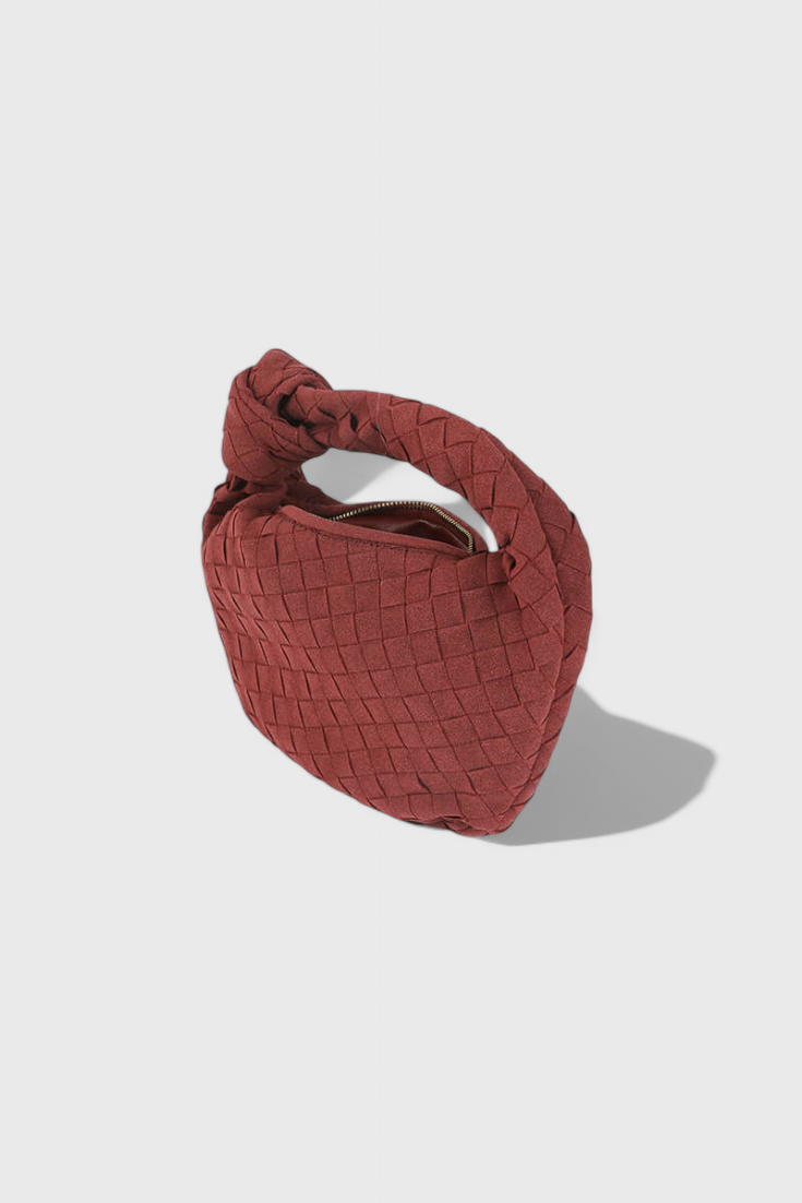 Bolso Mini de Ante Tejido para Mujer – Detalle de Nudo