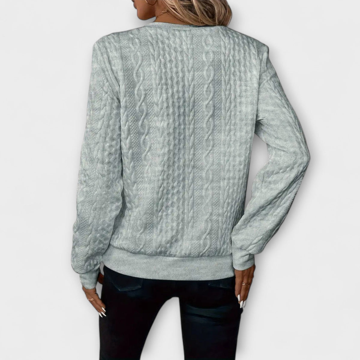 Jersey de Punto con Relieve para Mujer – Blanco