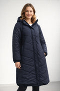 Parka Larga Acolchada para Mujer – Capucha con Forro Suave