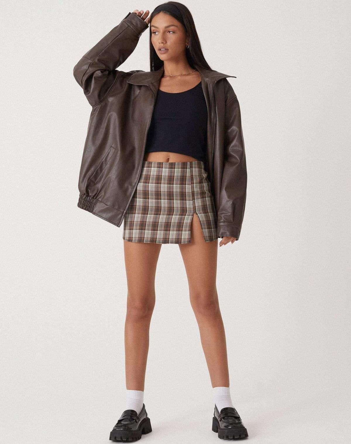 Chaqueta de Cuero Oversize para Mujer – Estilo Biker