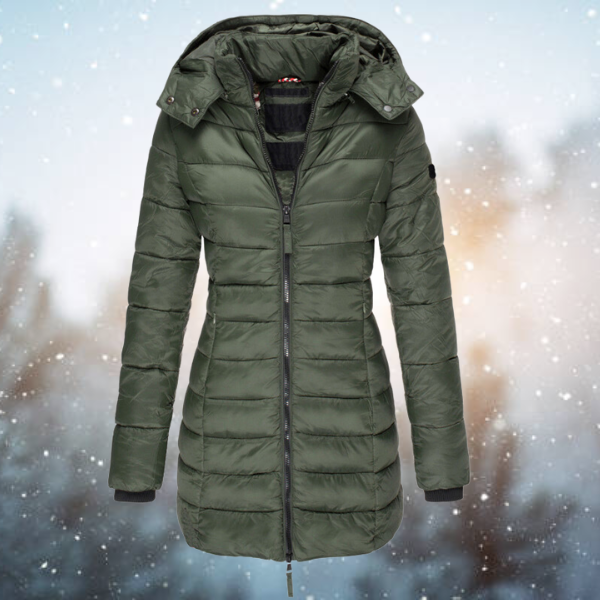 Parka Acolchada Larga para Mujer – Con Capucha