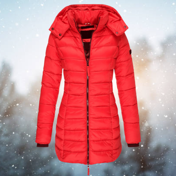 Parka Acolchada Larga para Mujer – Con Capucha