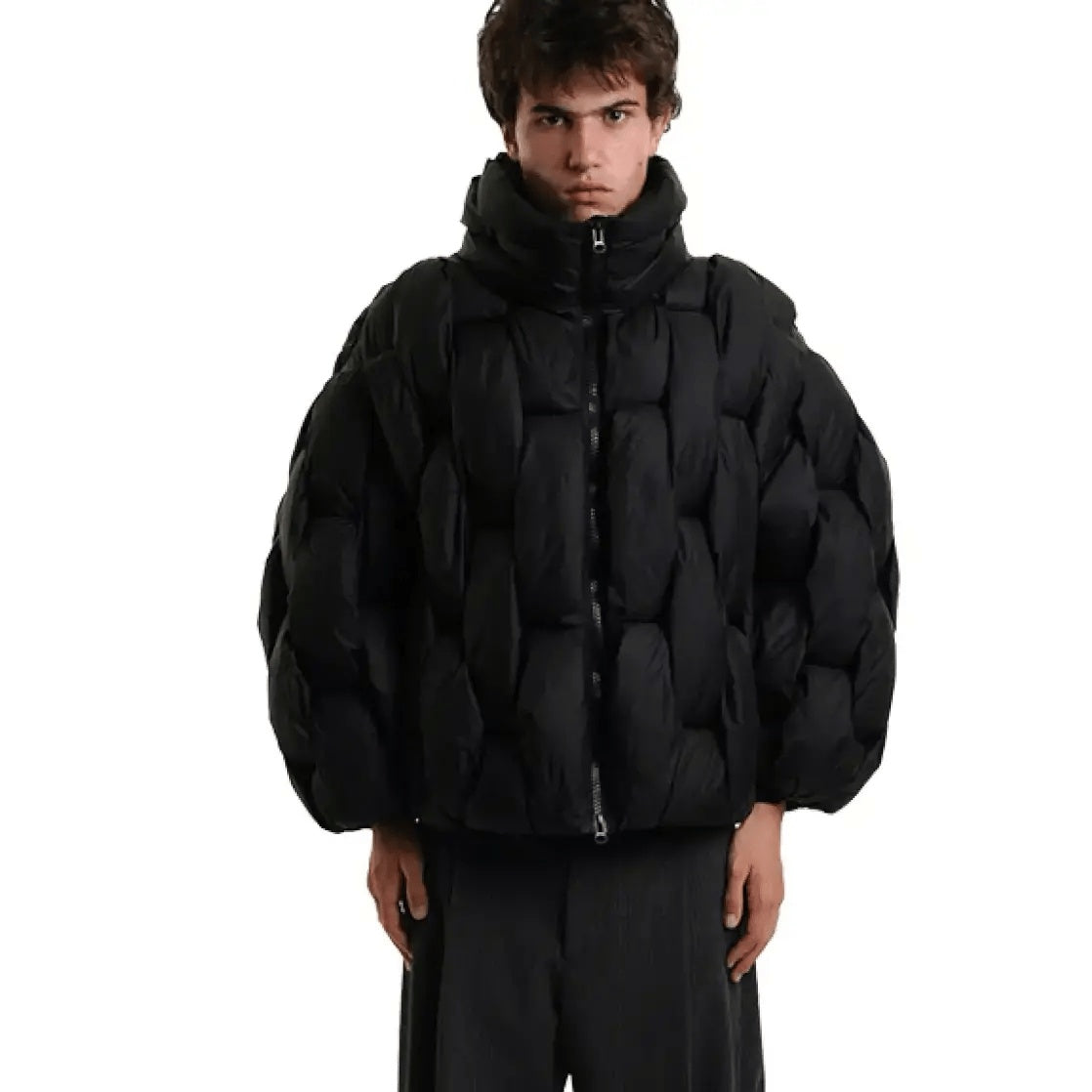 Chaqueta de Plumas Oversize para Mujer – Cuello Alto