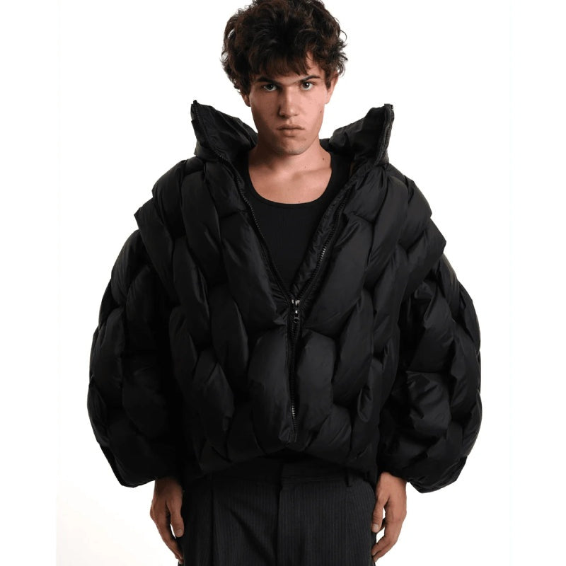 Chaqueta de Plumas Oversize para Mujer – Cuello Alto