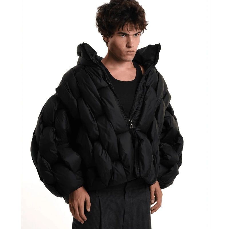 Chaqueta de Plumas Oversize para Mujer – Cuello Alto