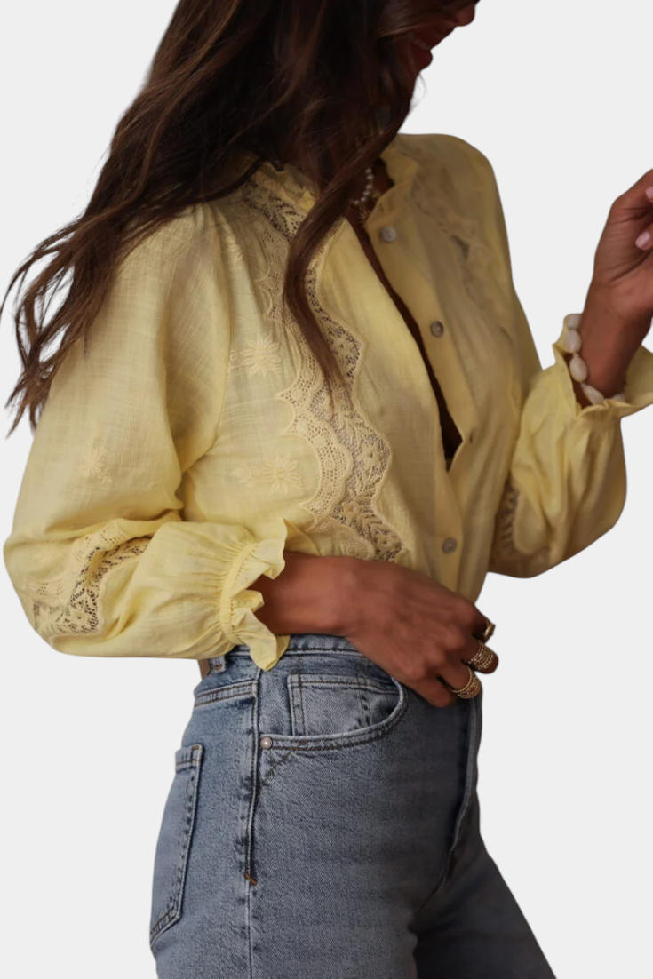 Blusa de Encaje Romántica para Mujer