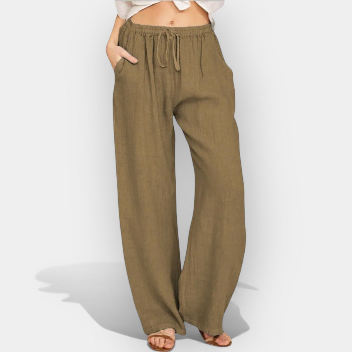 Pantalón de Lino Ligero para Mujer – Corte Amplio