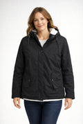 Chaqueta Impermeable con Forro Borreguito para Mujer – Con Capucha