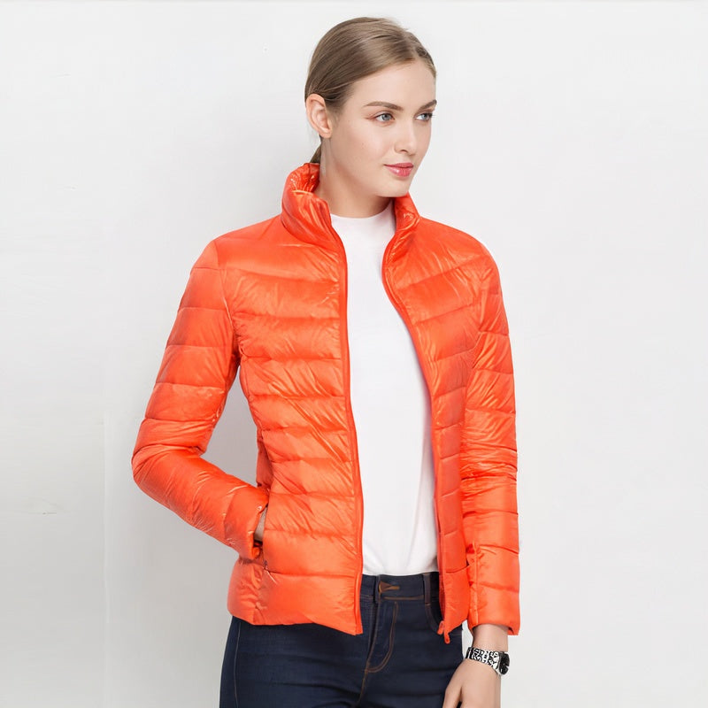 Chaqueta de Plumón Ligera para Mujer – Cuello Mao