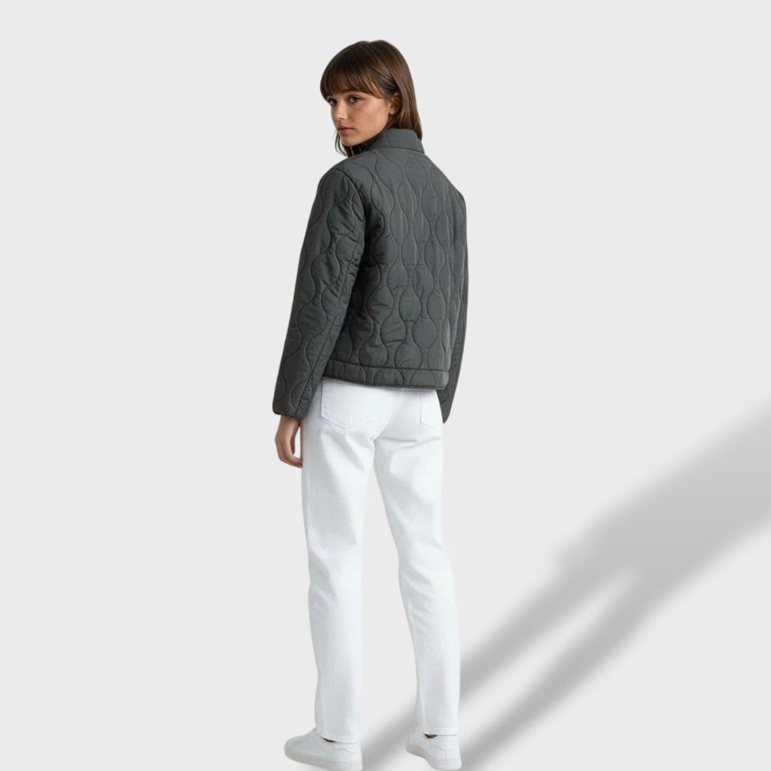 Chaqueta Acolchada Corta para Mujer – Cuello Mao