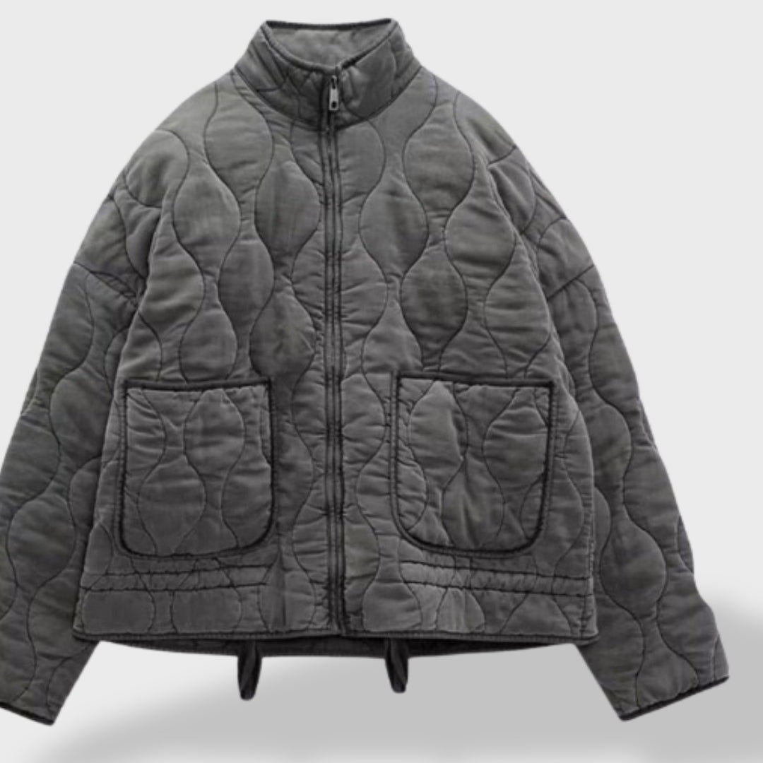 Chaqueta Acolchada Corta para Mujer – Cuello Mao