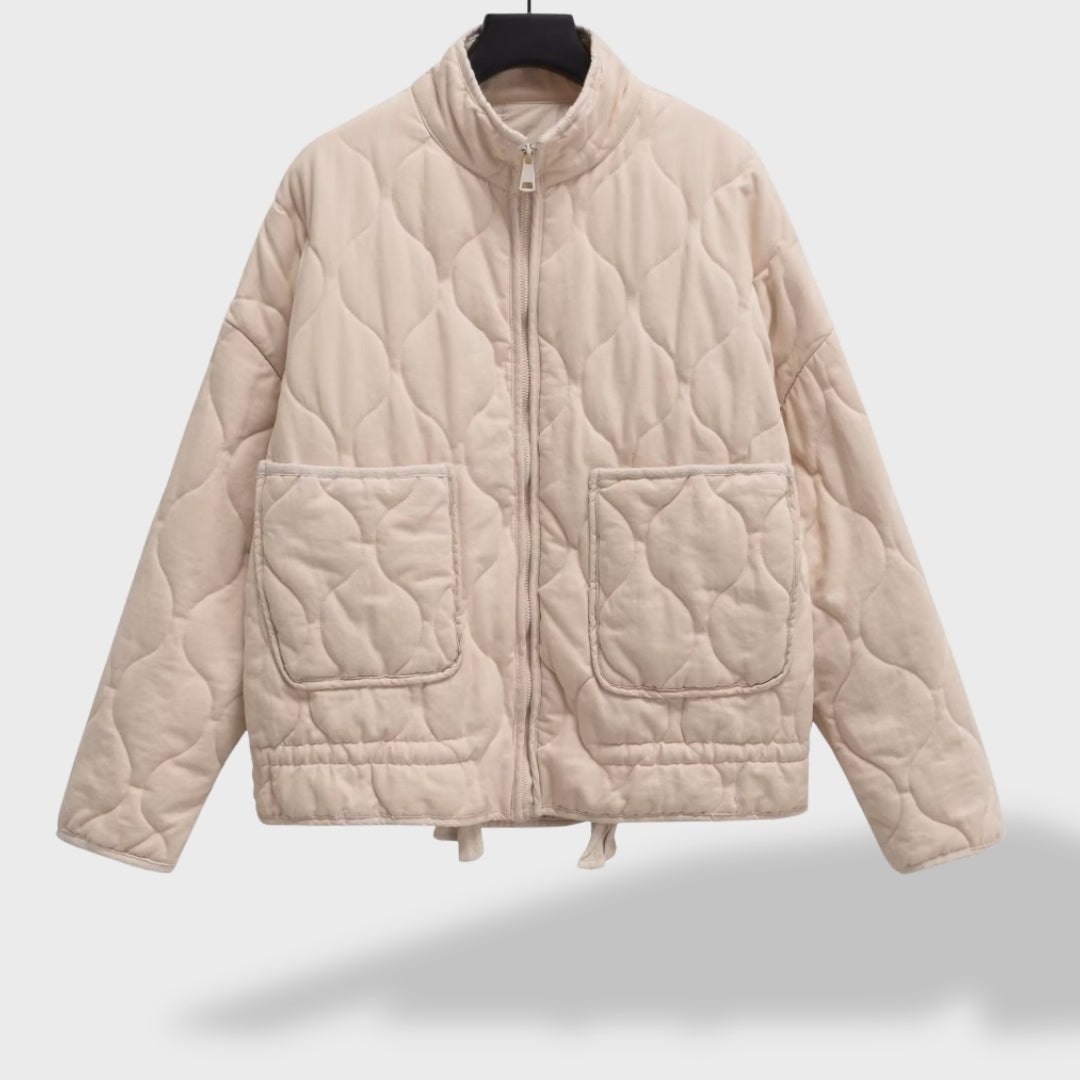 Chaqueta Acolchada Corta para Mujer – Cuello Mao