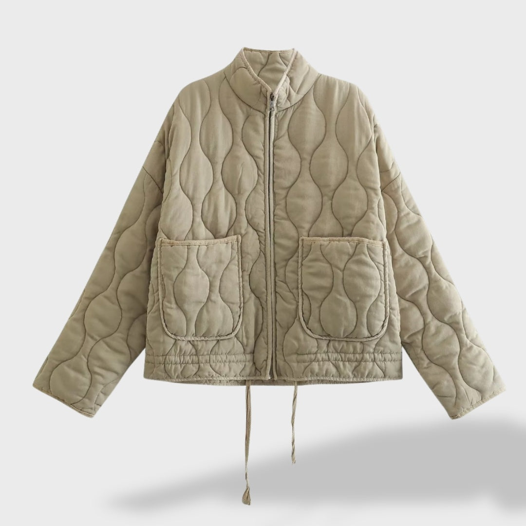 Chaqueta Acolchada Corta para Mujer – Cuello Mao