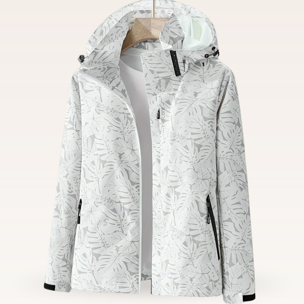 Chaqueta Cortavientos Estampada para Mujer – Con Capucha