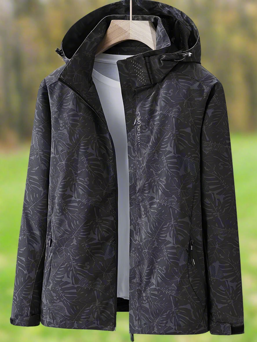 Chaqueta Cortavientos Estampada para Mujer – Con Capucha