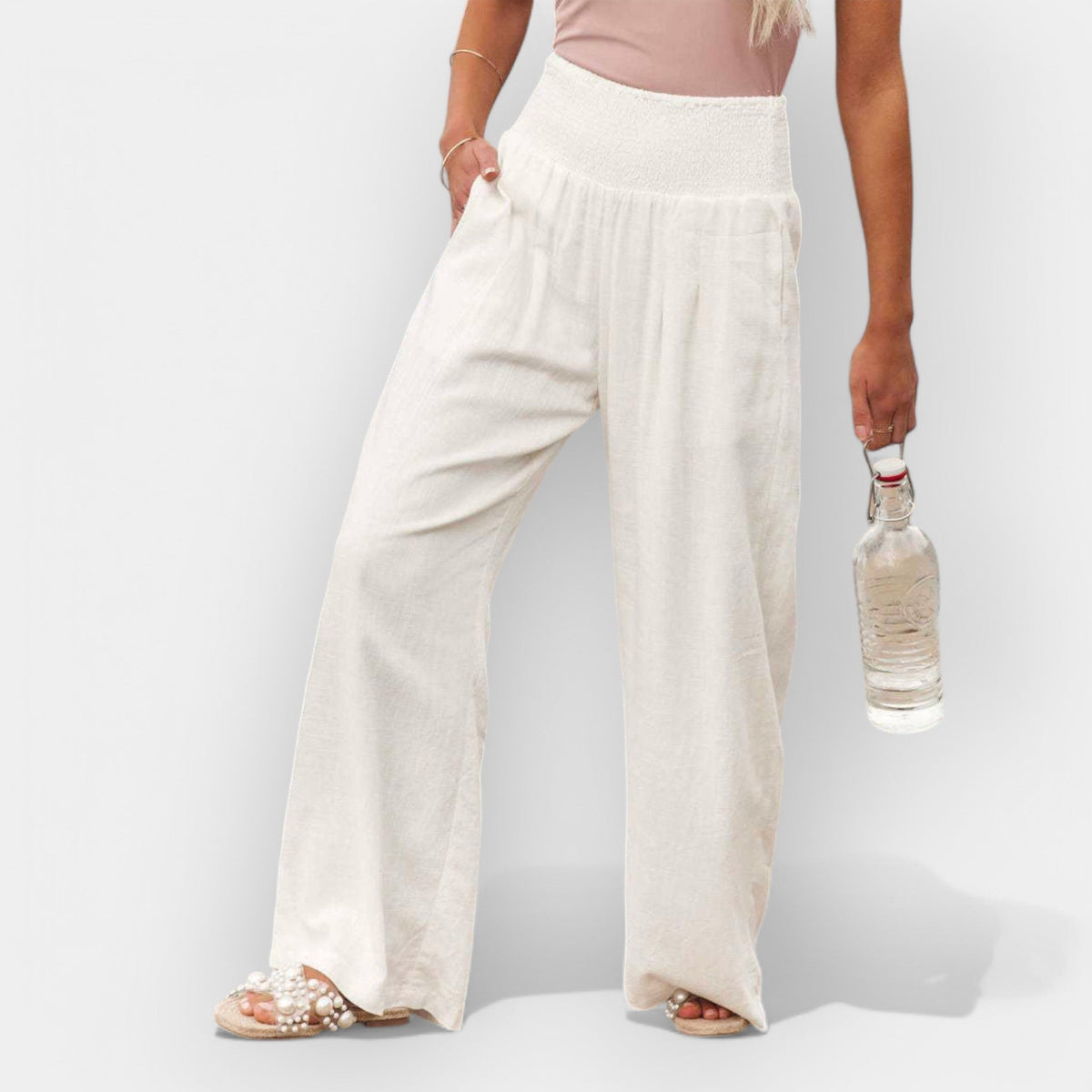 Pantalón Fluido con Cintura Elástica para Mujer