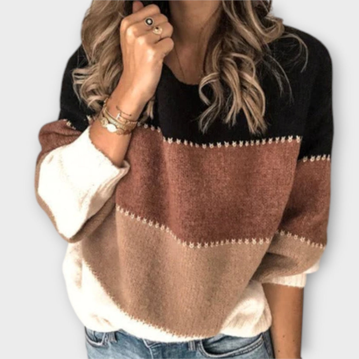 Jersey Color Block para Mujer – Oliva