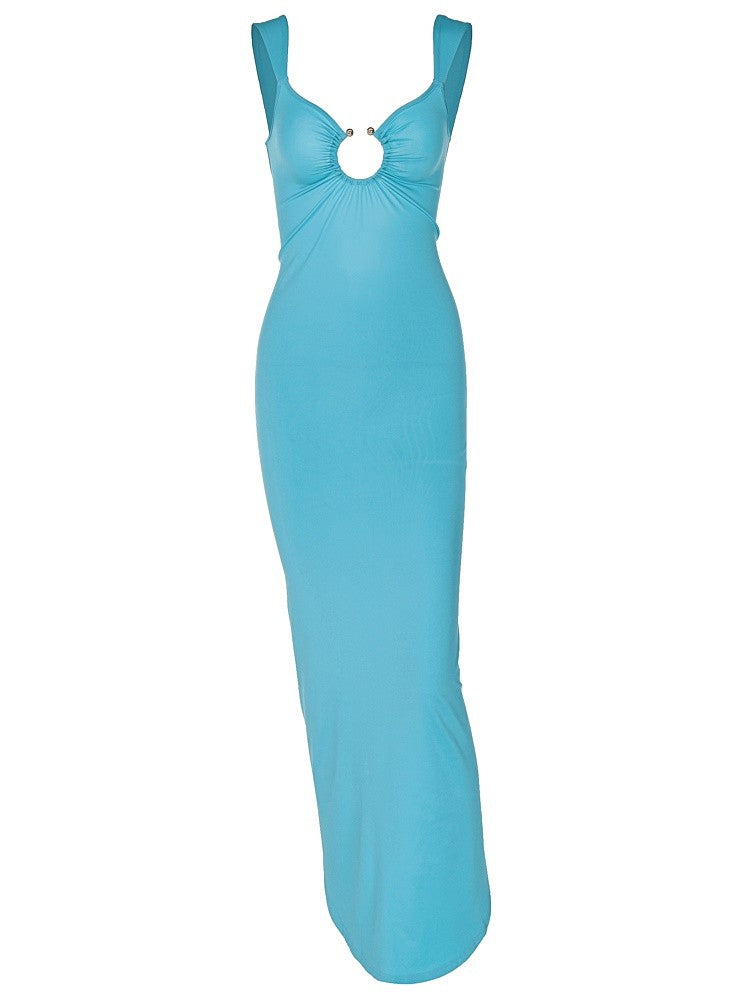 Vestido Largo de Fiesta con Espalda Descubierta – Abertura Lateral
