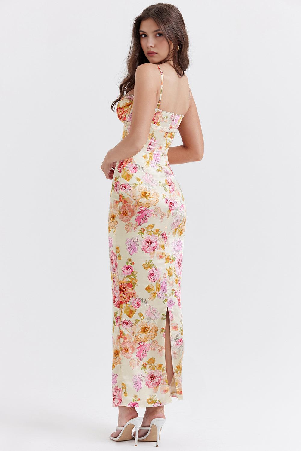 Vestido Largo con Estampado Floral para Mujer