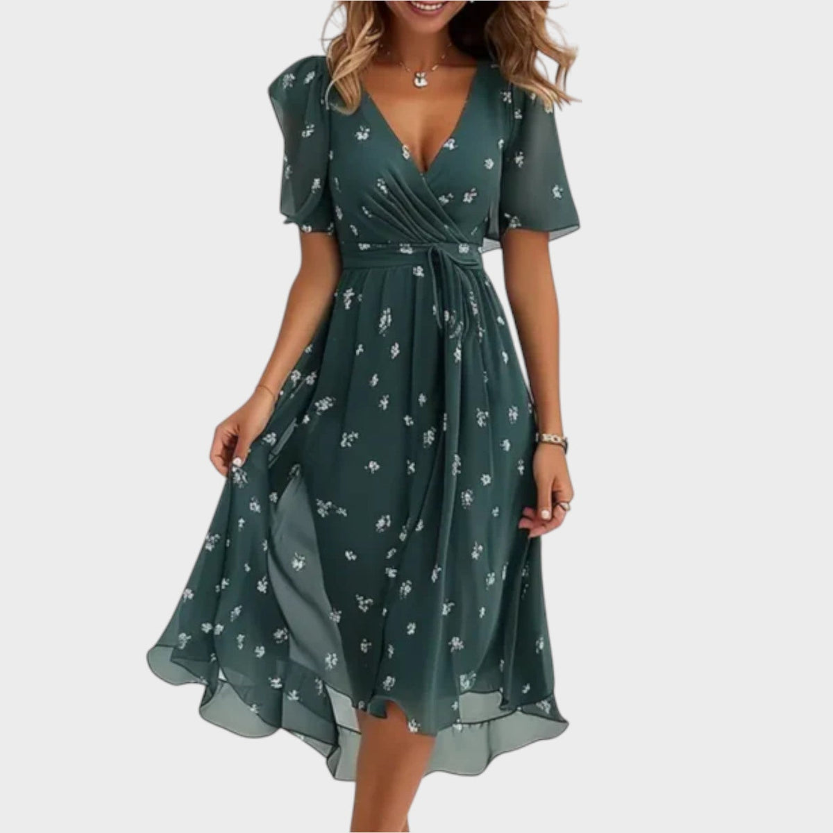 Vestido de Verano con Escote en V para Mujer
