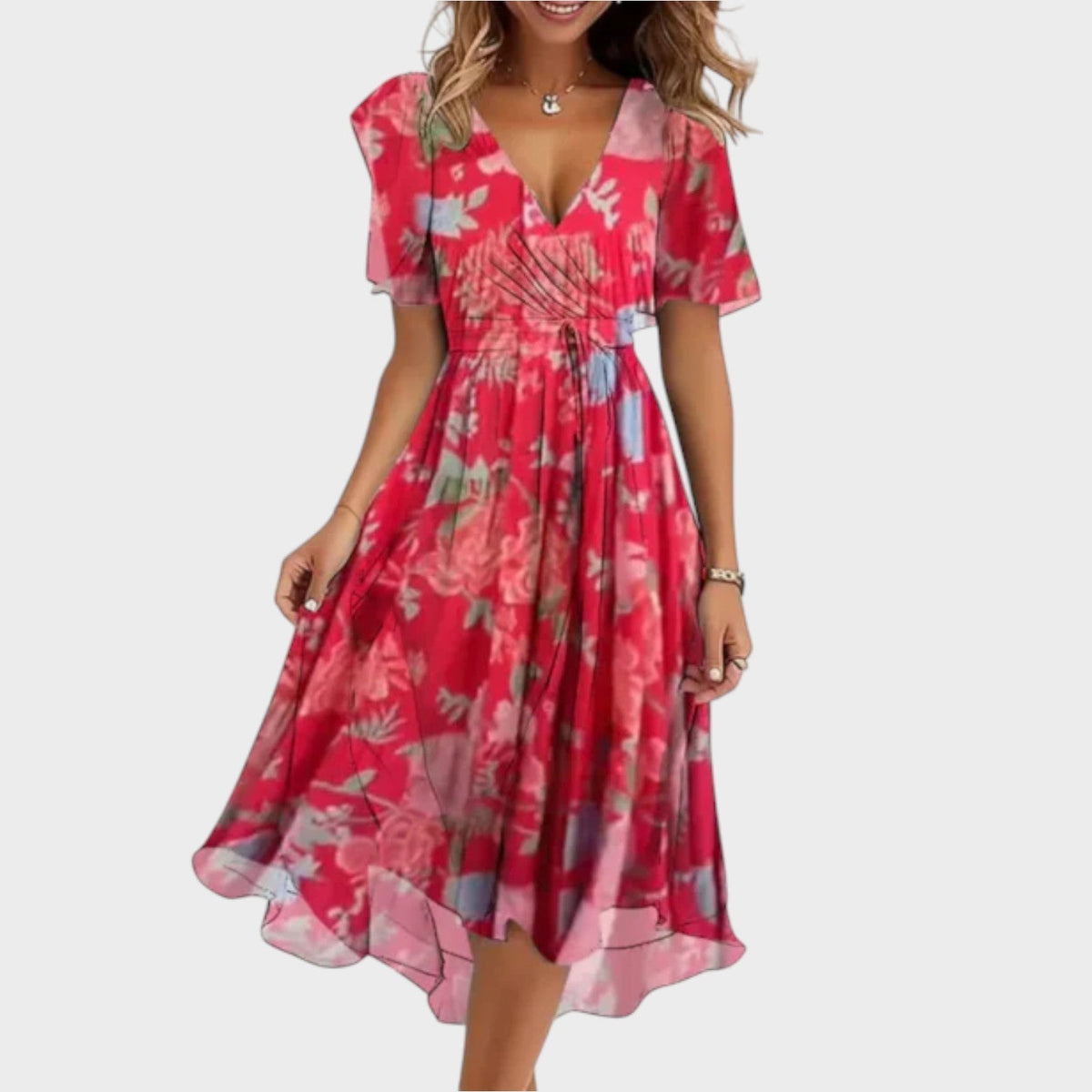 Vestido de Verano con Escote en V para Mujer