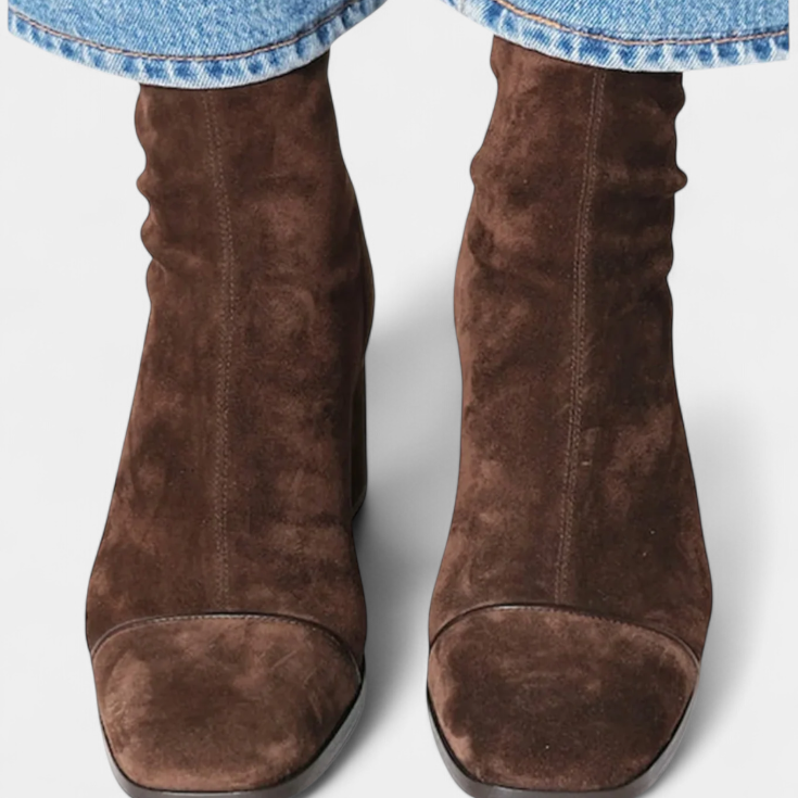 Botas de Tacón Grueso para Mujer – Marrón