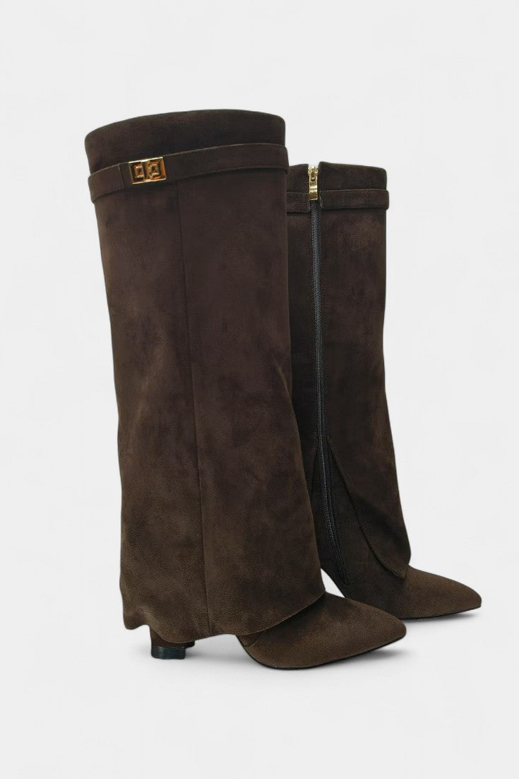Botas hasta la Rodilla con Tacón Bloque para Mujer