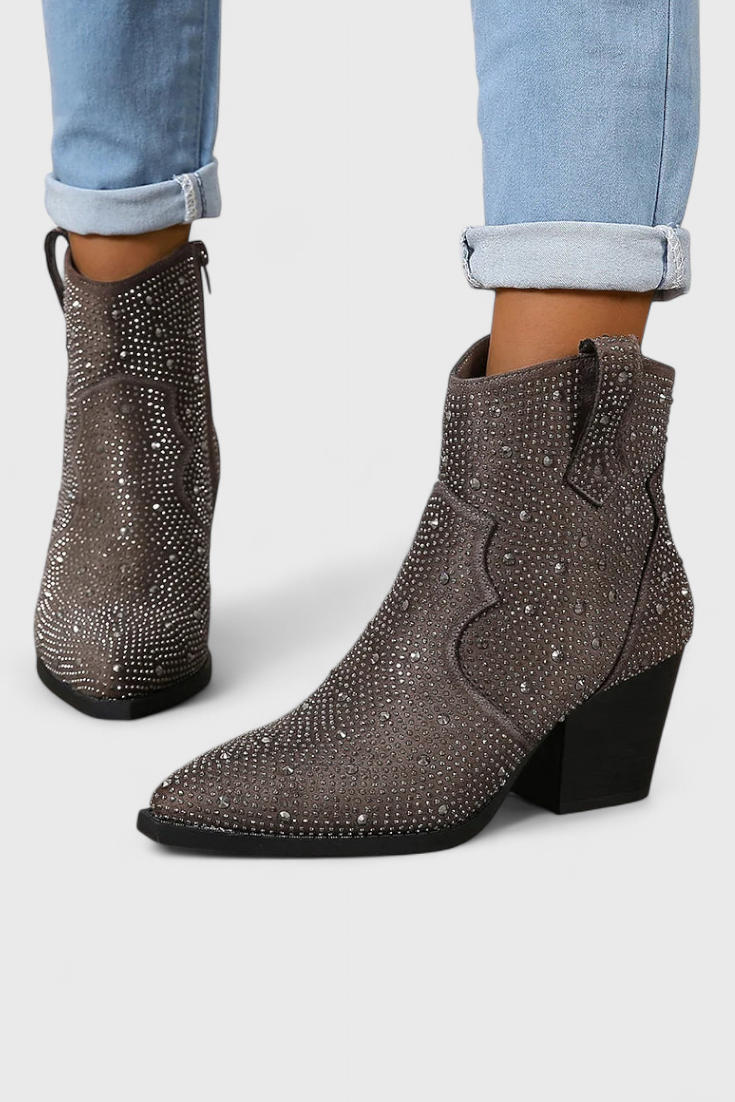 Botas con Diseño Patchwork para Mujer – Cremallera Lateral