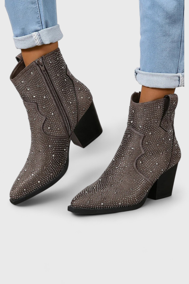 Botas con Diseño Patchwork para Mujer – Cremallera Lateral