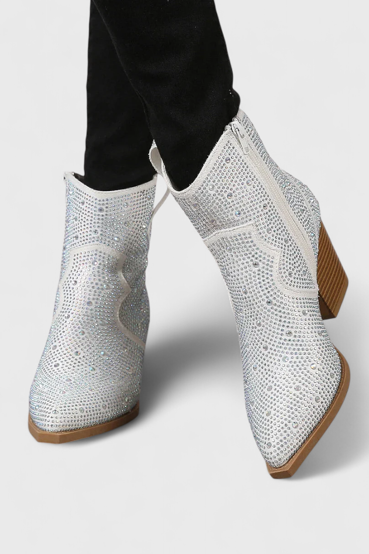 Botas con Diseño Patchwork para Mujer – Cremallera Lateral