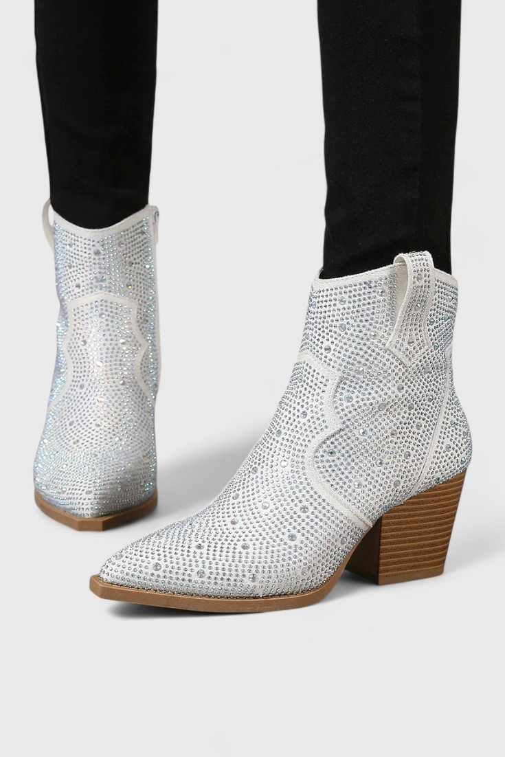 Botas con Diseño Patchwork para Mujer – Cremallera Lateral