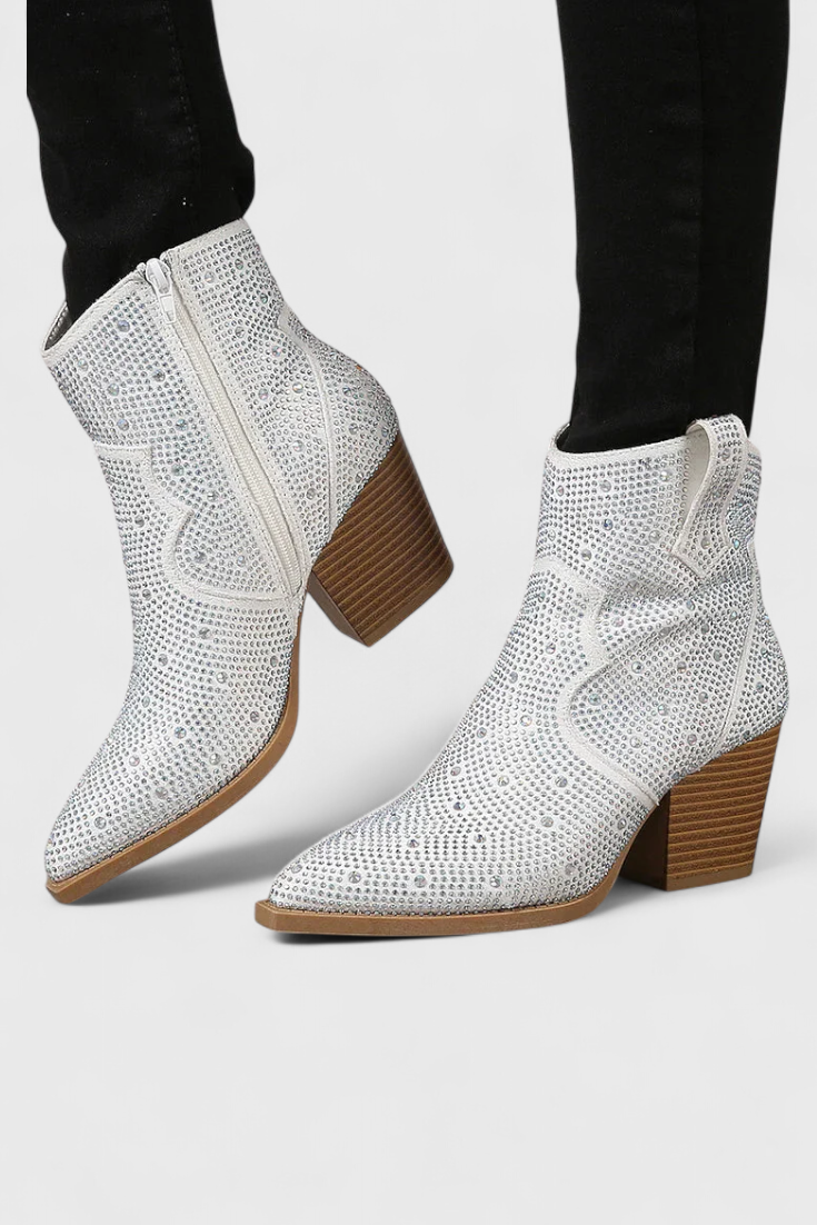 Botas con Diseño Patchwork para Mujer – Cremallera Lateral