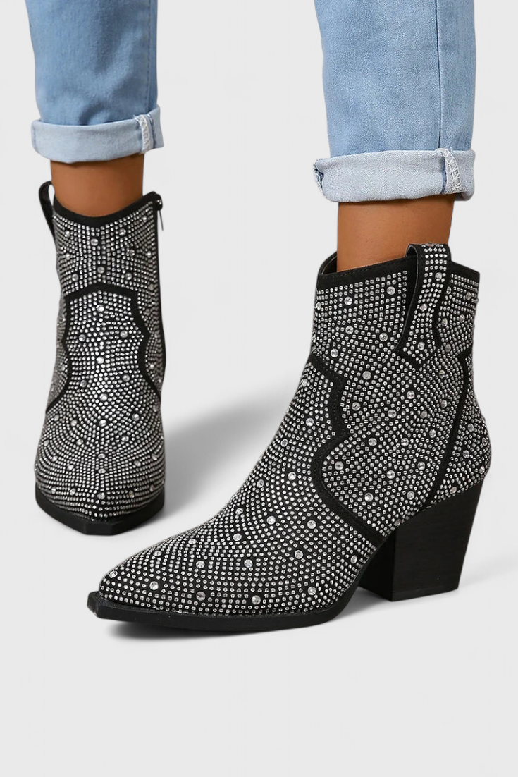 Botas con Diseño Patchwork para Mujer – Cremallera Lateral