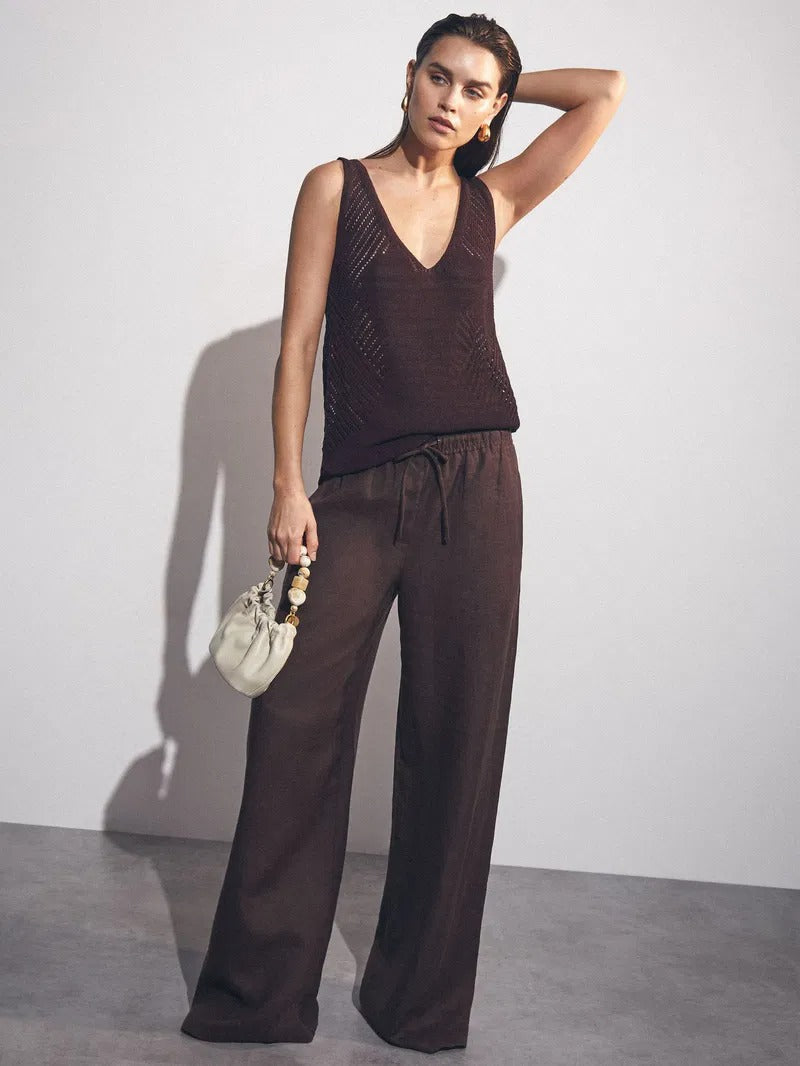 Pantalón Ancho de Lino para Mujer – Corte Holgado
