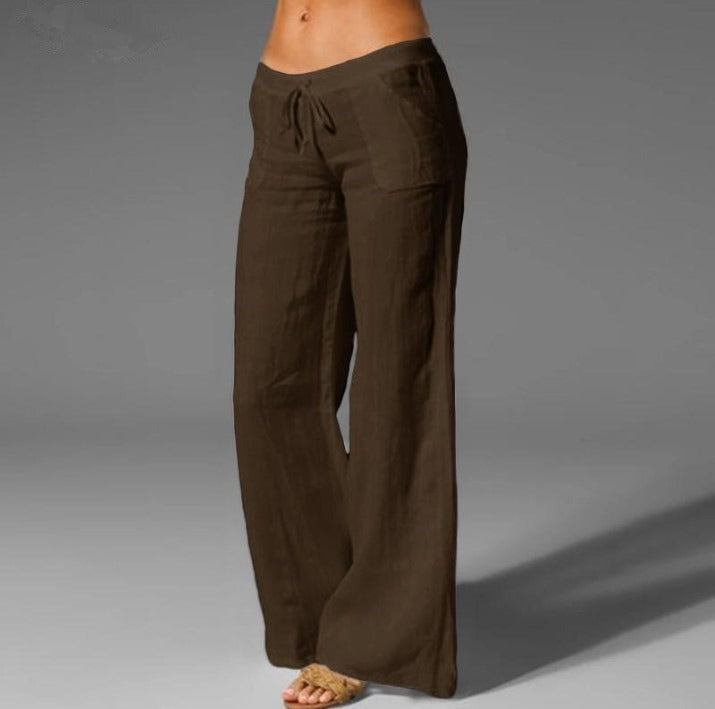 Pantalón Ancho de Lino para Mujer – Corte Holgado